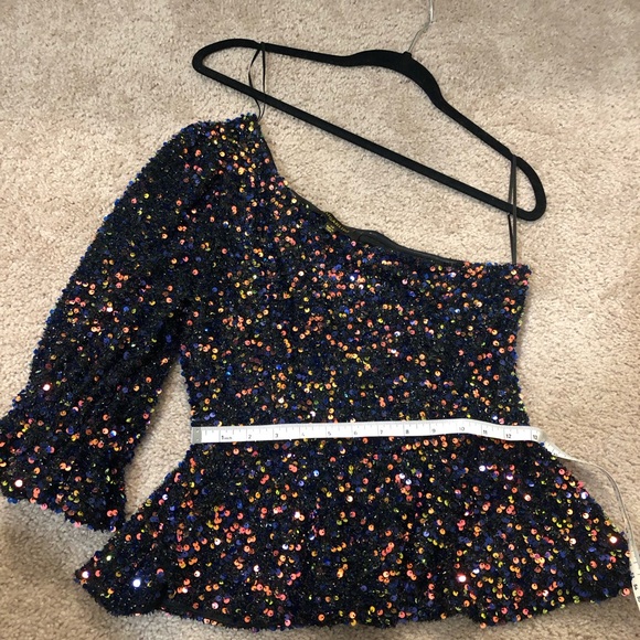Sugarlips - Jupiter one shoulder peplum sequin top - worn only once! X small - Picture 7 of 16
